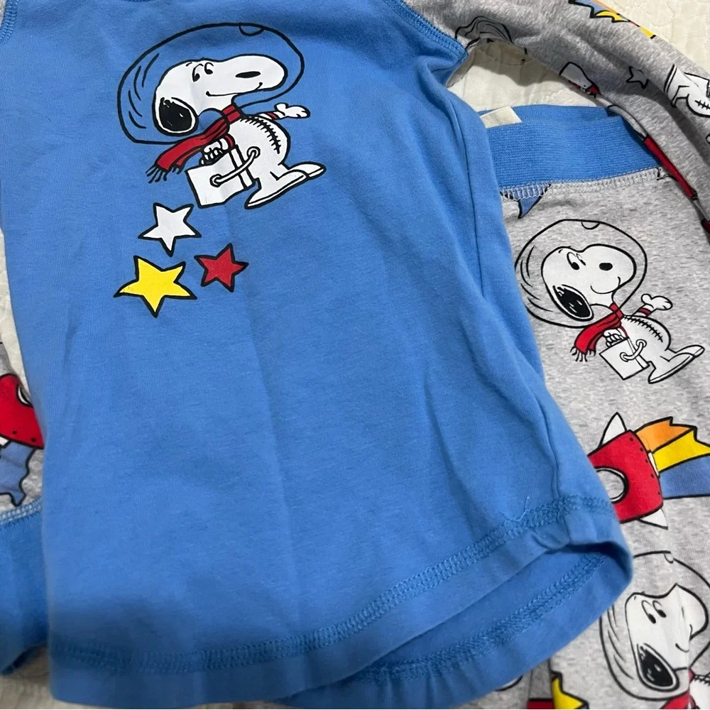 Munki Munki X Peanuts Tight Long Sleeve Raglan Tee and Pant Pajama Set Size 3